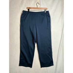 Vtg C9 by Champion Mens Navy Blue Grey Stripe Track Athletic Pants Large L 36x29